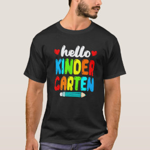 Hallo Kindergarten Süße Lehrerin Kinder Zurück zur T-Shirt
