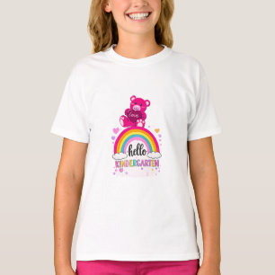 Hallo Kindergarten Süßer Regenbogenbär T-Shirt