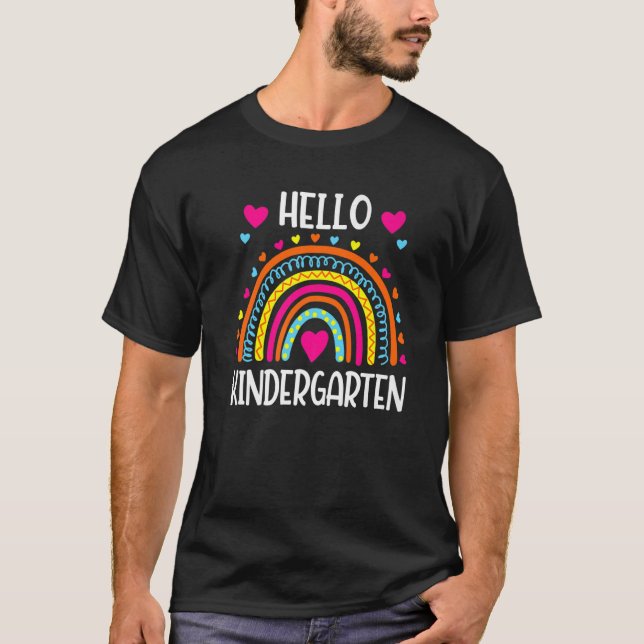 Hallo Kindergarten Team Erster Schultag T-Shirt (Vorderseite)