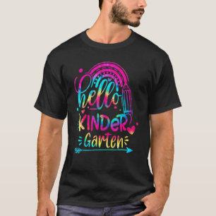 Hallo Kindergarten Team Gefärbte Krawatte Zurück z T-Shirt