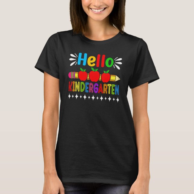 Hallo Kindergarten Team Kinder Back To School Squa T-Shirt (Vorderseite)