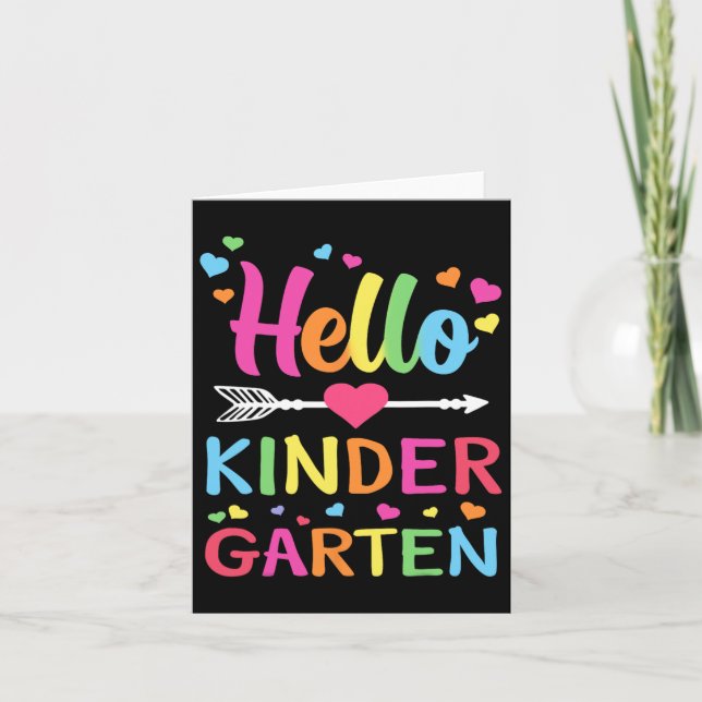 Hallo Kindergarten Team Kinder Byck to School Tee Karte (Vorderseite)
