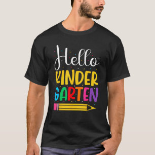 Hallo Kindergarten-Team Kinder Happy Erster Tag de T-Shirt