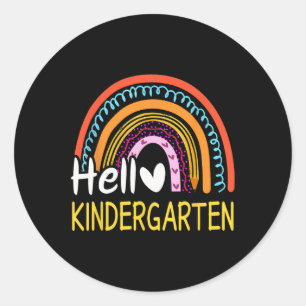 Hallo Kindergarten Teamlehrer Zurück zur Schule Ra Runder Aufkleber
