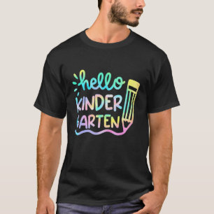Hallo Kindergarten Tie Dye Zurück zur Schule Team  T-Shirt