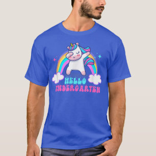 Hallo Kindergarten Unicorn Zurück zur Schule erste T-Shirt