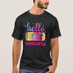 Hallo Kindergarten Vibes Lehrer zurück zur Schule  T-Shirt