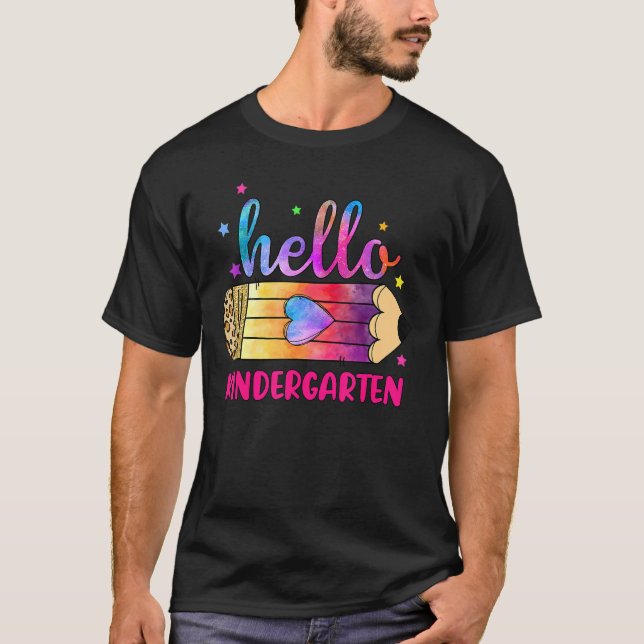 Hallo Kindergarten Vibes Lehrer zurück zur Schule  T-Shirt (Vorderseite)