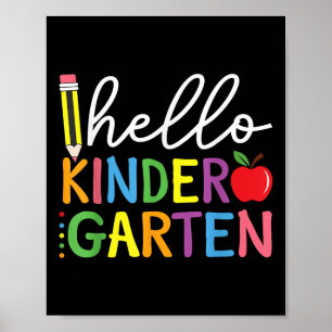 Hallo Kindergarten Zurück zum Kindergarten Tee Poster