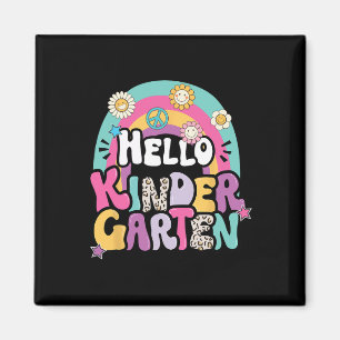 Hallo Kindergarten Zurück zur Lehrerin Junge Mädch Magnet