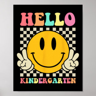 Hallo Kindergarten Zurück zur Schule Groovy Lehrer Poster