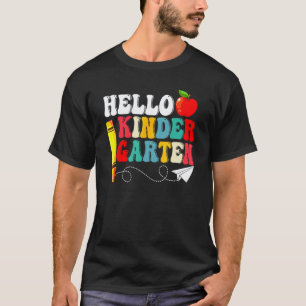 Hallo Kindergarten Zurück zur Schule Lehrer Schüle T-Shirt