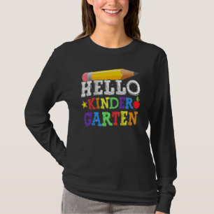 Hallo Kindergarten Zurück zur Schule Lehrer Schüle T-Shirt