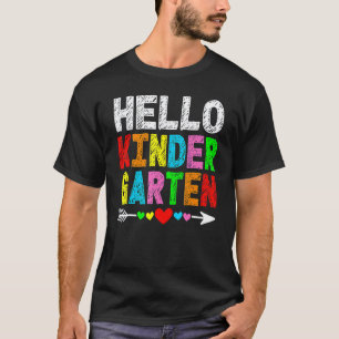 Hallo Kindergarten Zurück zur Schule Lehrer Schüle T-Shirt