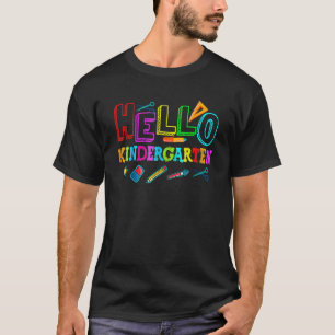 Hallo Kindergarten Zurück zur Schule Lehrer T-Shirt