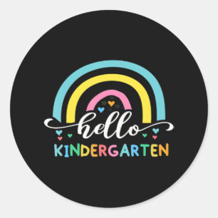 Hallo Kindergarten zurück zur Schule Runder Aufkleber