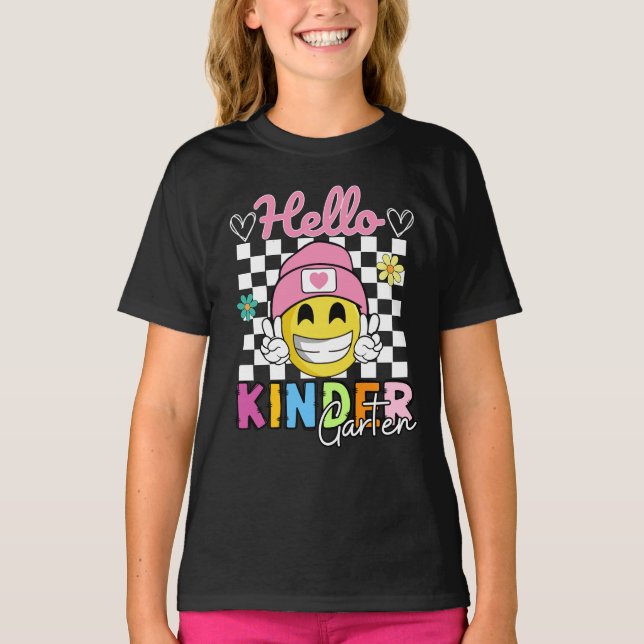 Hallo Kindergarten Zurück zur Schule T-Shirt (Vorderseite)