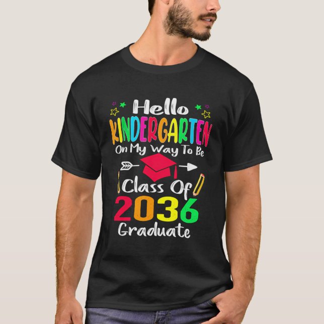 Hallo Kindergarten zurück zur Schulklasse 2036 Gr T-Shirt (Vorderseite)