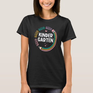 Hallo Kindergartenerzieher Schüler Bleistift Zurüc T-Shirt