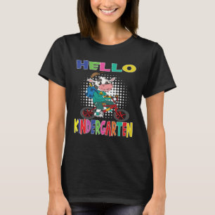 Hallo Kindergartenkuh fährt Fahrrad T-Shirt