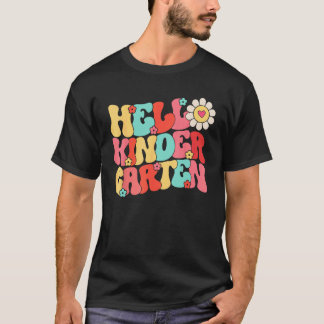 Hallo Kindergartenteam Kinder Lehrer Mädchen Zurüc T-Shirt