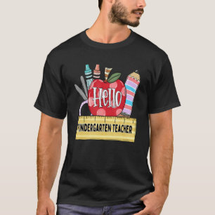 Hallo Kindergärtnerin Apfel-Lehrerin T-Shirt