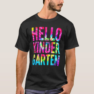 Hallo Kindergraten Lehrerin Gefärbte Krawatte zurü T-Shirt