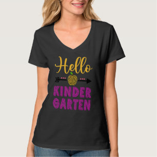 Hallo Kindergrten zurück zur Schulmädchen Lehrerkü T-Shirt