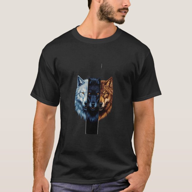 Hallo King Wolf Trio T-Shirt (Vorderseite)