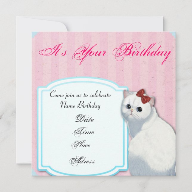 Hallo Kitty Einladung Geburtstag (Vorderseite)