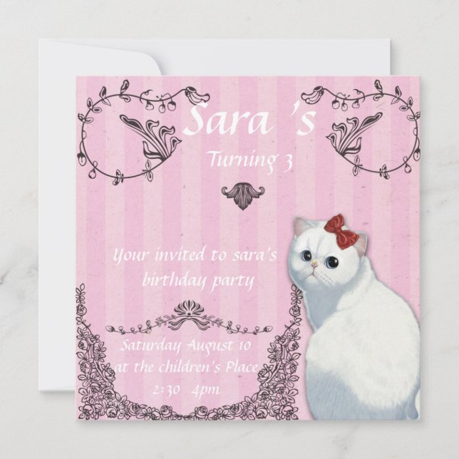 Hallo Kitty-extravagantes Party Einladung (Vorderseite)