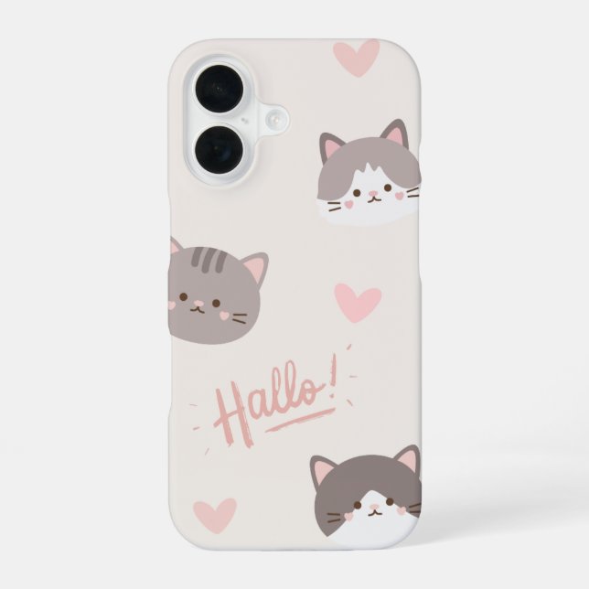 Hallo Kitty Minimalistisch - Handy Case iPhone 16 Hülle (Rückseite)