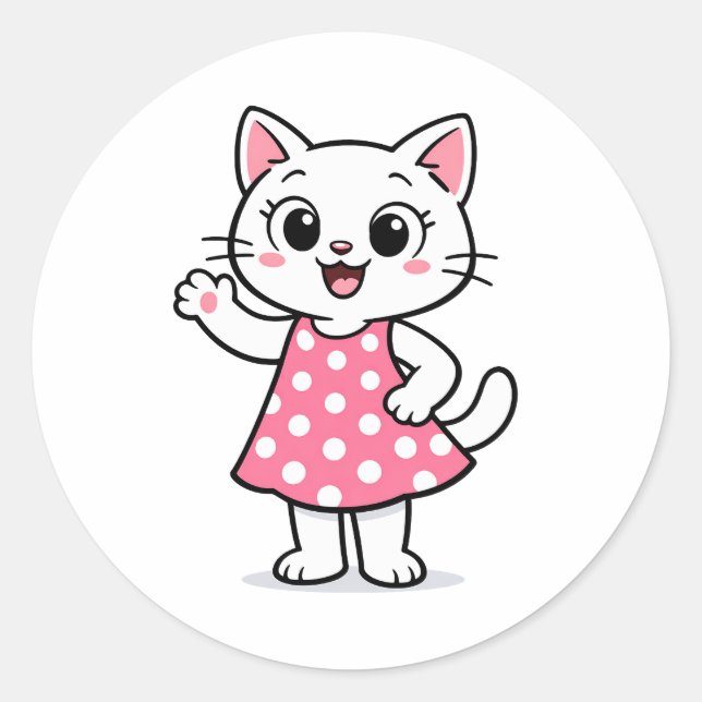 Hallo Kitty Runder Aufkleber (Vorderseite)