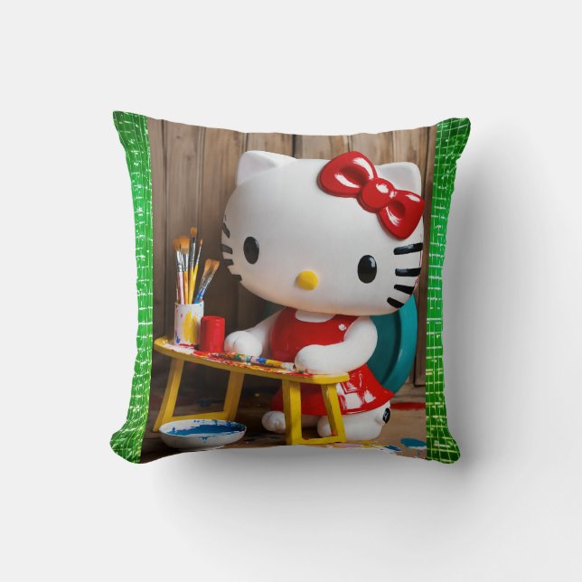 Hallo Kity Throw Pillow Kissen (Vorderseite)