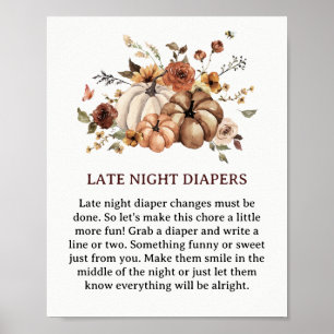 Hallo Kleiner Kürbis Herbst-Baby-Party Windel Spaß Poster