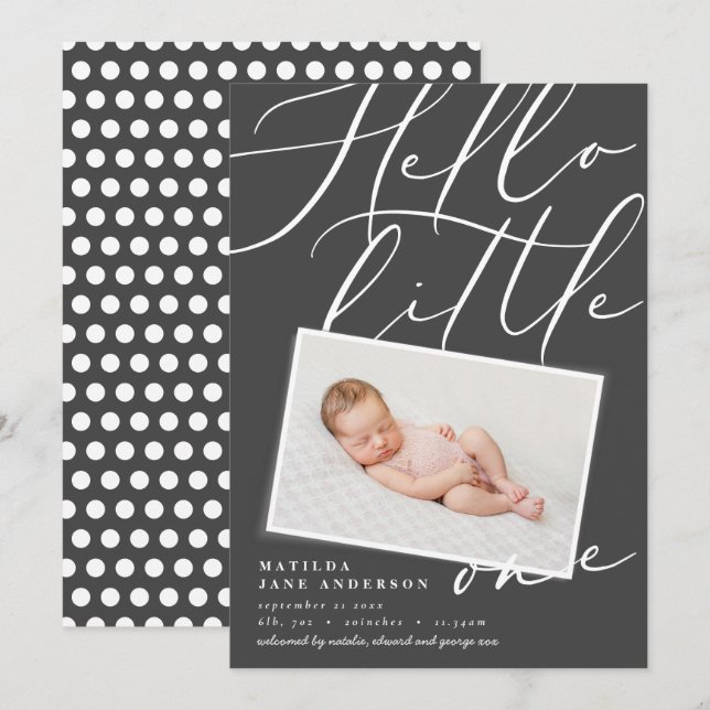 Hallo kleines, elegantes modernes Foto Ankündigung (Vorne/Hinten)