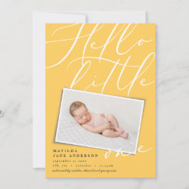 Hallo kleines, elegantes modernes Foto Ankündigung