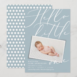 Hallo kleines, elegantes modernes Foto Ankündigung