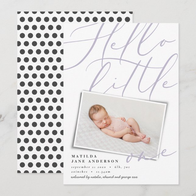 Hallo Kleines modernes Foto Ankündigung (Vorne/Hinten)