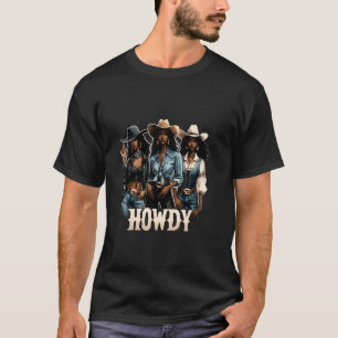 Hallo Kuhgirl-Königin Schwarze Kuhgirl Afroamerika T-Shirt
