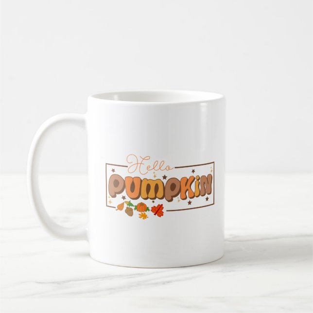 Hallo Kürbis Erntedankfest Kaffeetasse (Links)