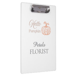 Hallo Kürbis Halloween Florist Geschäft Branding Klemmbrett