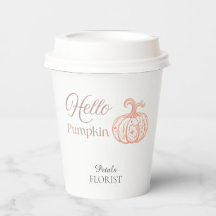 Hallo Kürbis Halloween Florist Geschäft Branding Pappbecher