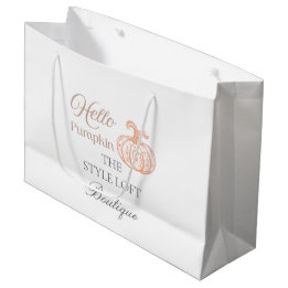 Hallo Kürbis Herbst-Branding für Boutique-Shop Große Geschenktüte