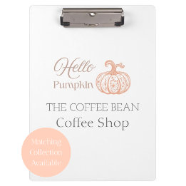 Hallo Kürbis Herbst-Branding für Boutique-Shop Klemmbrett