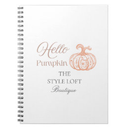 Hallo Kürbis Herbst-Branding für Boutique-Shop Notizblock