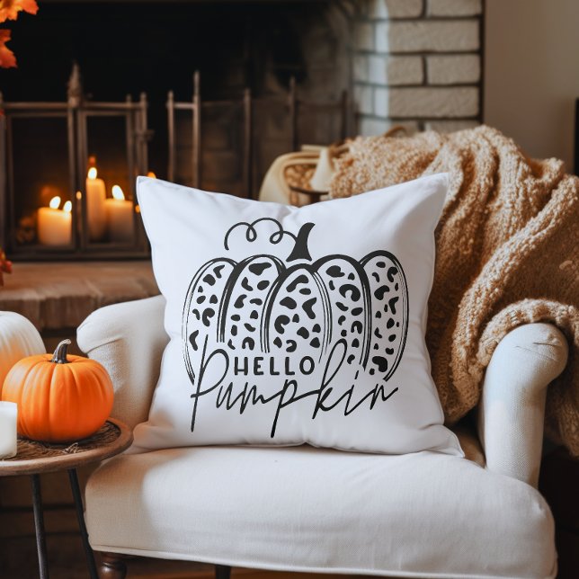 Hallo Kürbis Herbst Kissen (Hello Pumpkin Decorative Throw Pillow)