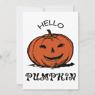 Hallo Kürbis Jack-o-Lantern Illustration, Schwarz Einladung