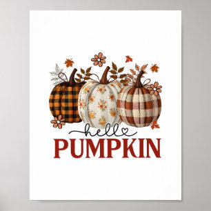 Hallo Kürbis Leopardendruck für den Herbst Thanksg Poster
