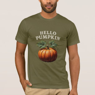 Hallo Kürbis Vintage Herbstillustration T-Shirt